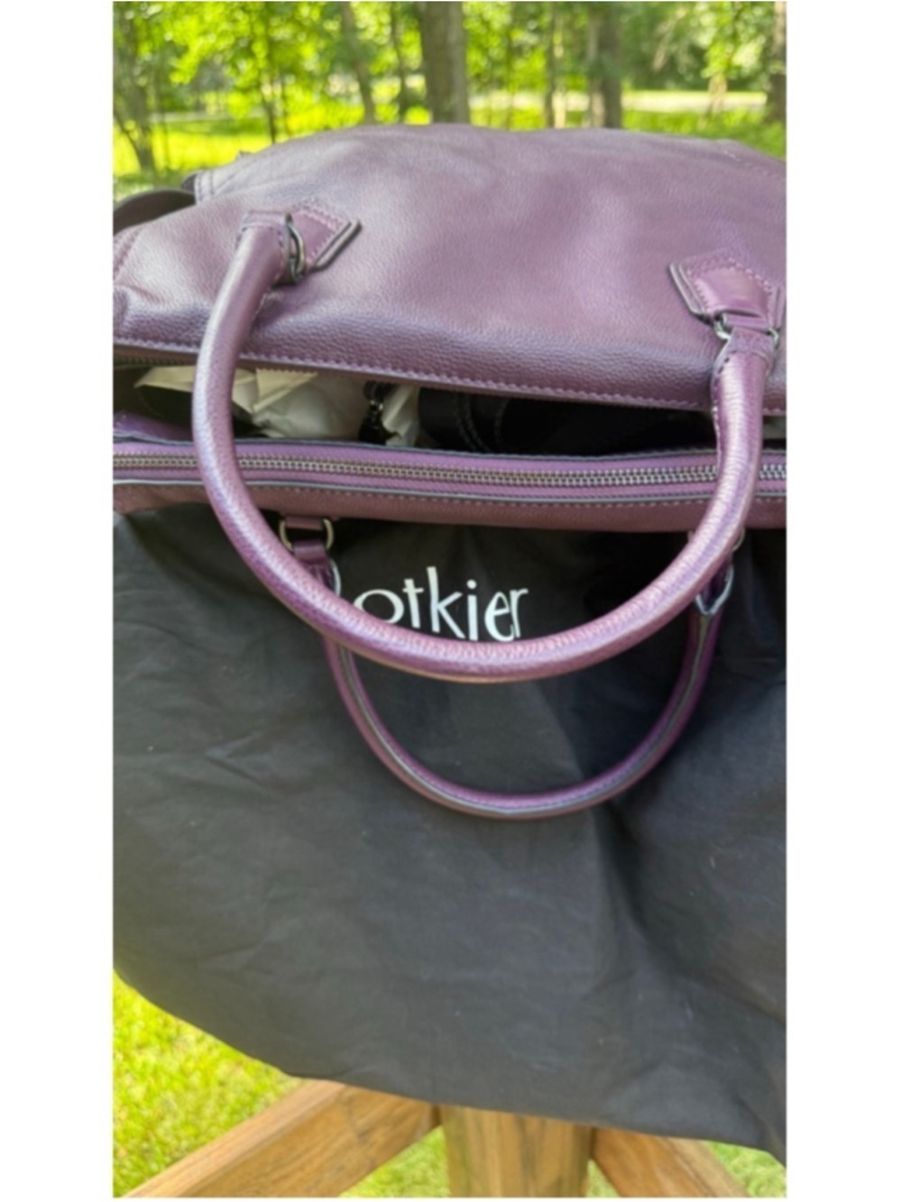 Botkier New York Moto Leather Satchel – Winter Purple - Picture 13 of 16